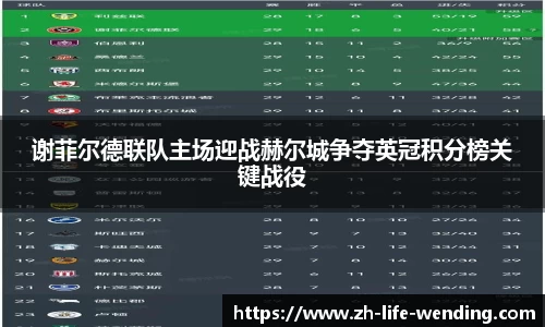 谢菲尔德联队主场迎战赫尔城争夺英冠积分榜关键战役